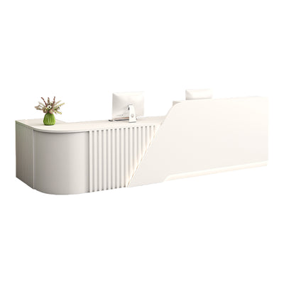 Modern Corner Reception Desk With Lockable Drawer And Keyboard Tray For Salon And Retail Spaces JDT-2248