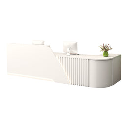 Modern Corner Reception Desk With Lockable Drawer And Keyboard Tray For Salon And Retail Spaces JDT-2248（In Stock）