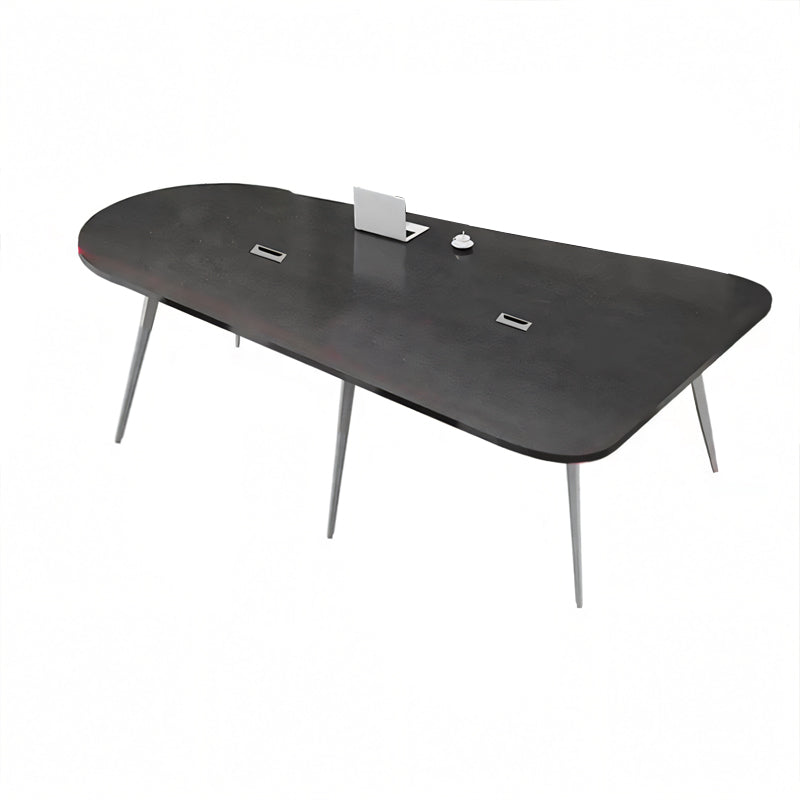 Modern Oval Long Conference Table and Chair Combination with Carbon Steel and R-Processed HYZ-10111