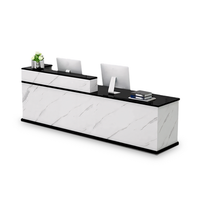 Corner Straight Stylish Reception Desk with Keyboard Tray and Drawers for Offices and Hotel Lobbies JDT-712（In Stock）