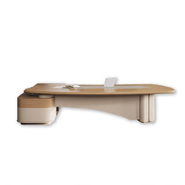 L-Shaped Executive Desk 26 in Wide with File Drawers, Cable Management & Wireless Charging