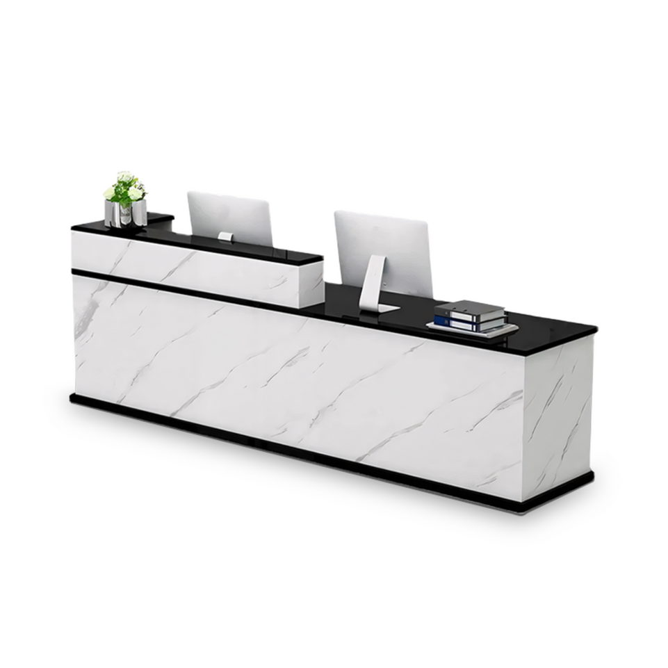 Color blocked Reception Counter Desk with Lockable Drawer JDT-712-W (West Coast)