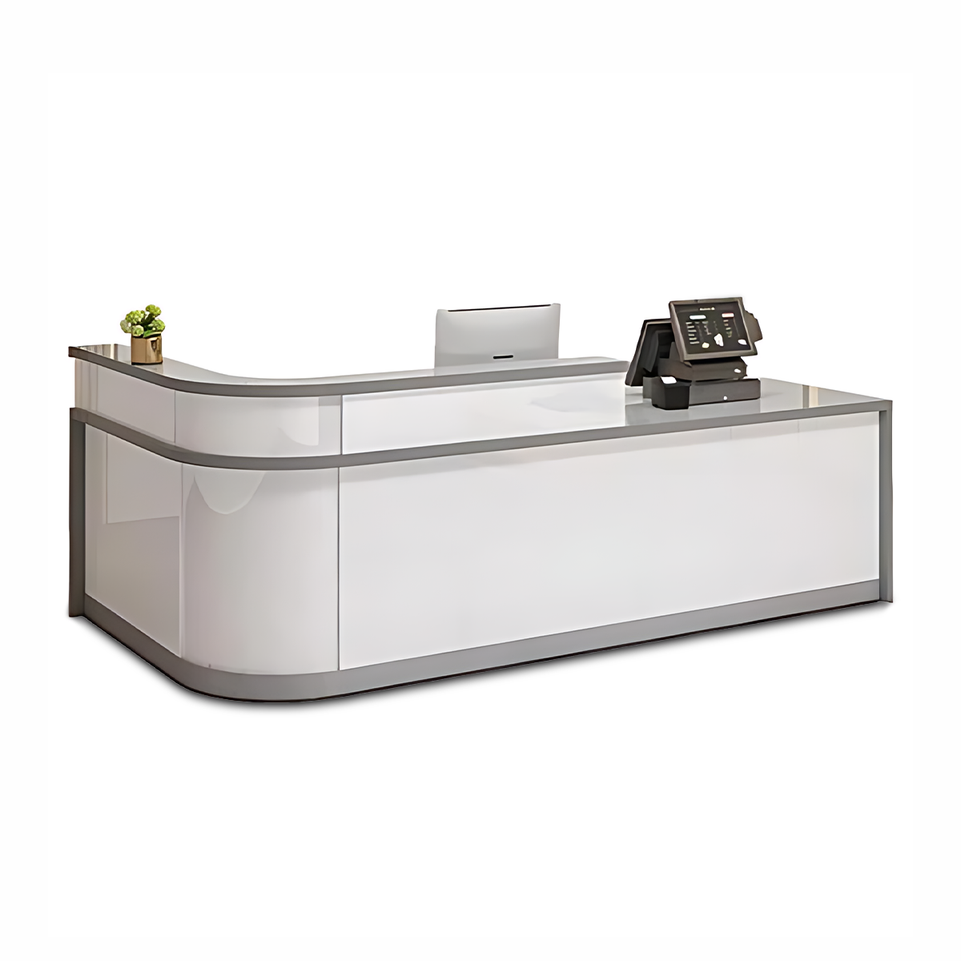 Rectangular Laminate Front Reception Desk with Filing Cabinet JDT-766