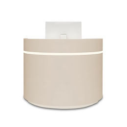 Curved Reception Desk 39-63 in Wide with LED Lighting & Lumbar Support for Office Lobby