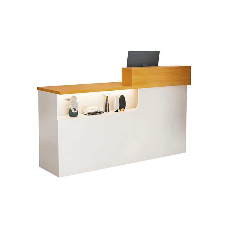 Corner Small Straight Compact Reception Desk with Storage for Barber Shops and Salons JDT-1030