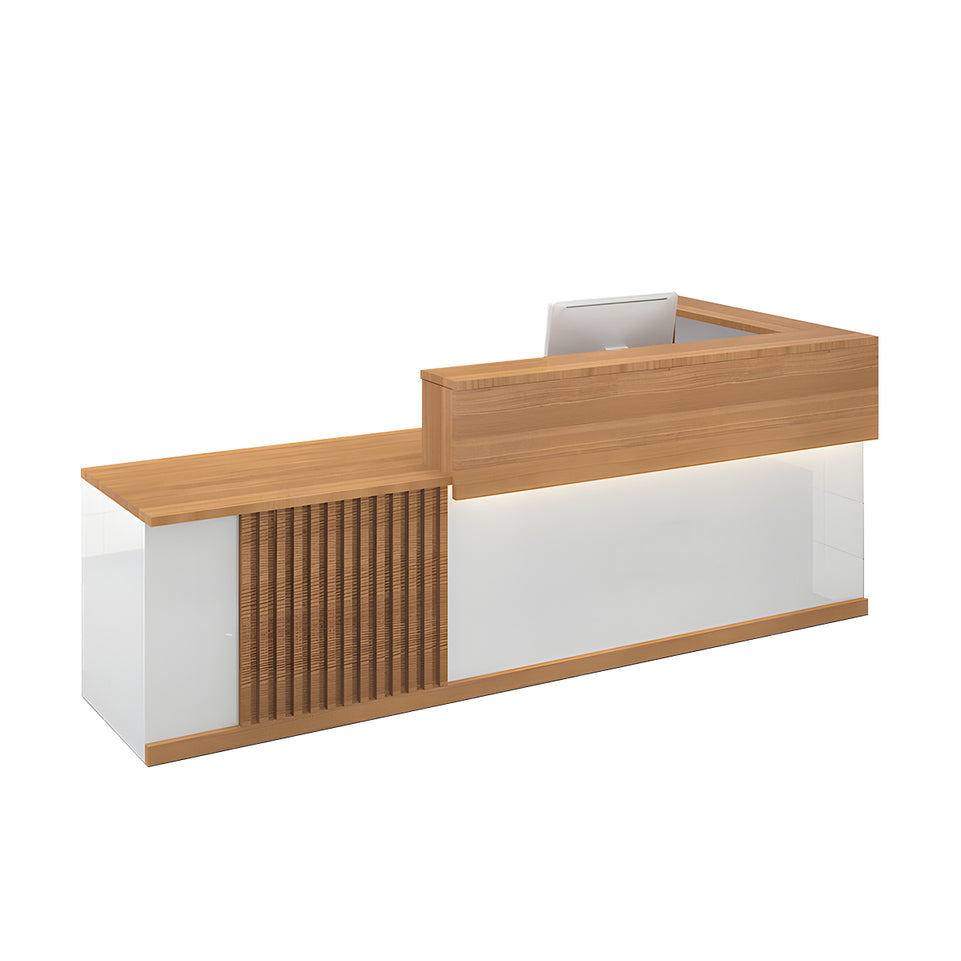 Sleek Modern Reception Desk with Dual-Layer Surface for Restaurants, Hotels, and Commercial Spaces JDT-2327
