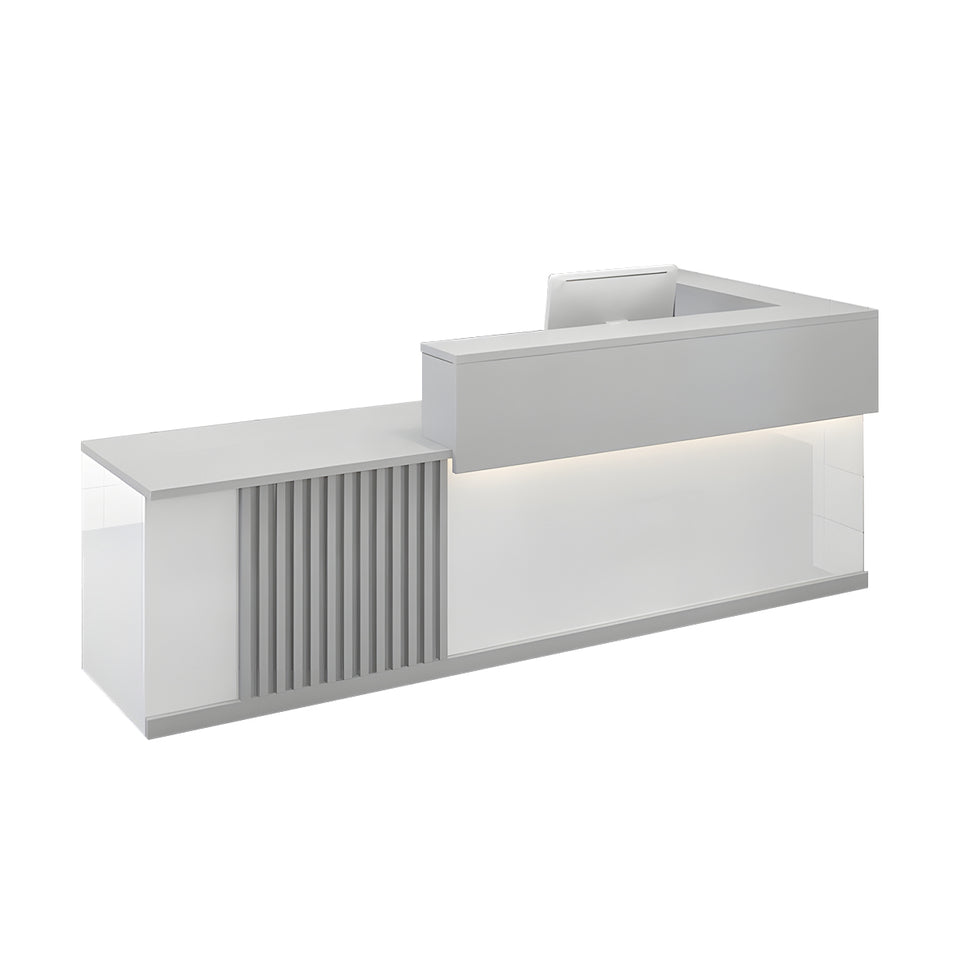 Sleek Modern Reception Desk with Dual-Layer Surface for Restaurants, Hotels, and Commercial Spaces JDT-2327