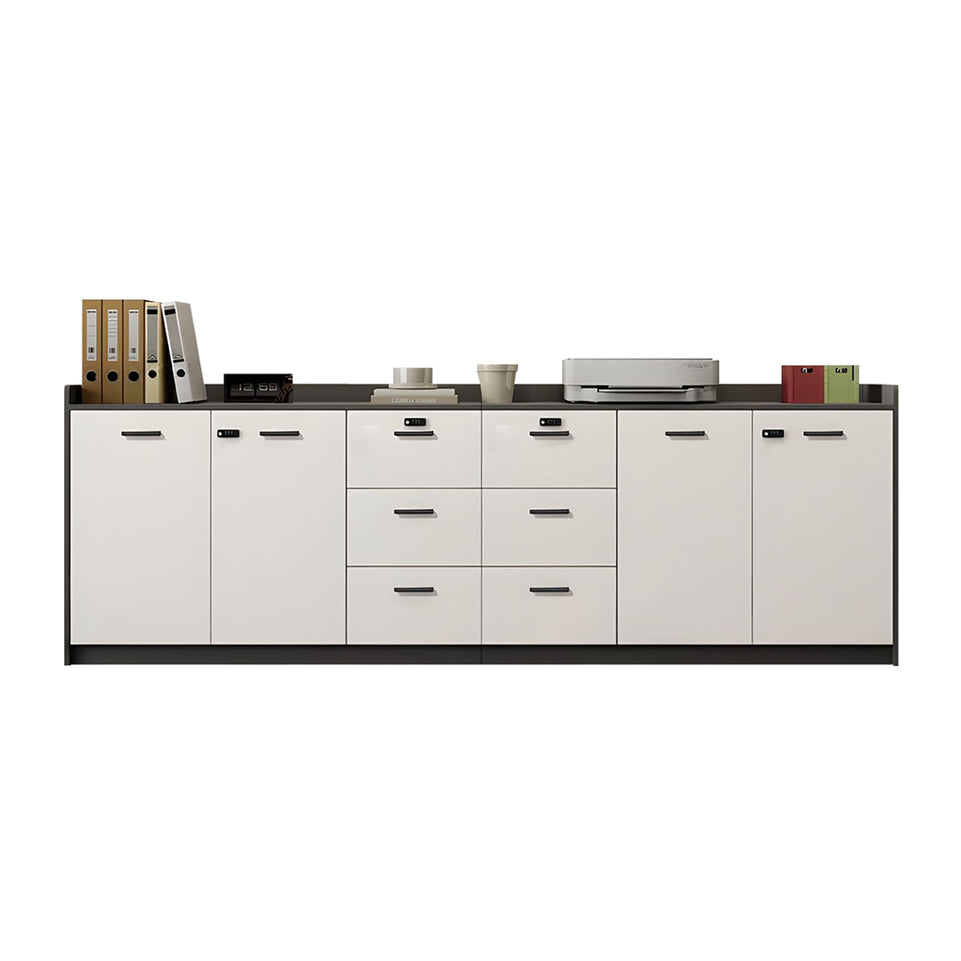 Contemporary Floor-Standing Office File Cabinet with Lockable Storage, Adjustable Shelves, and Spacious Drawers CWG-2176