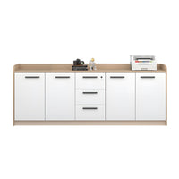 Premium Wooden Floor-Standing Office Tea Cabinet With Lockable Drawers And Spacious Storage For Office Essentials CWG-2163