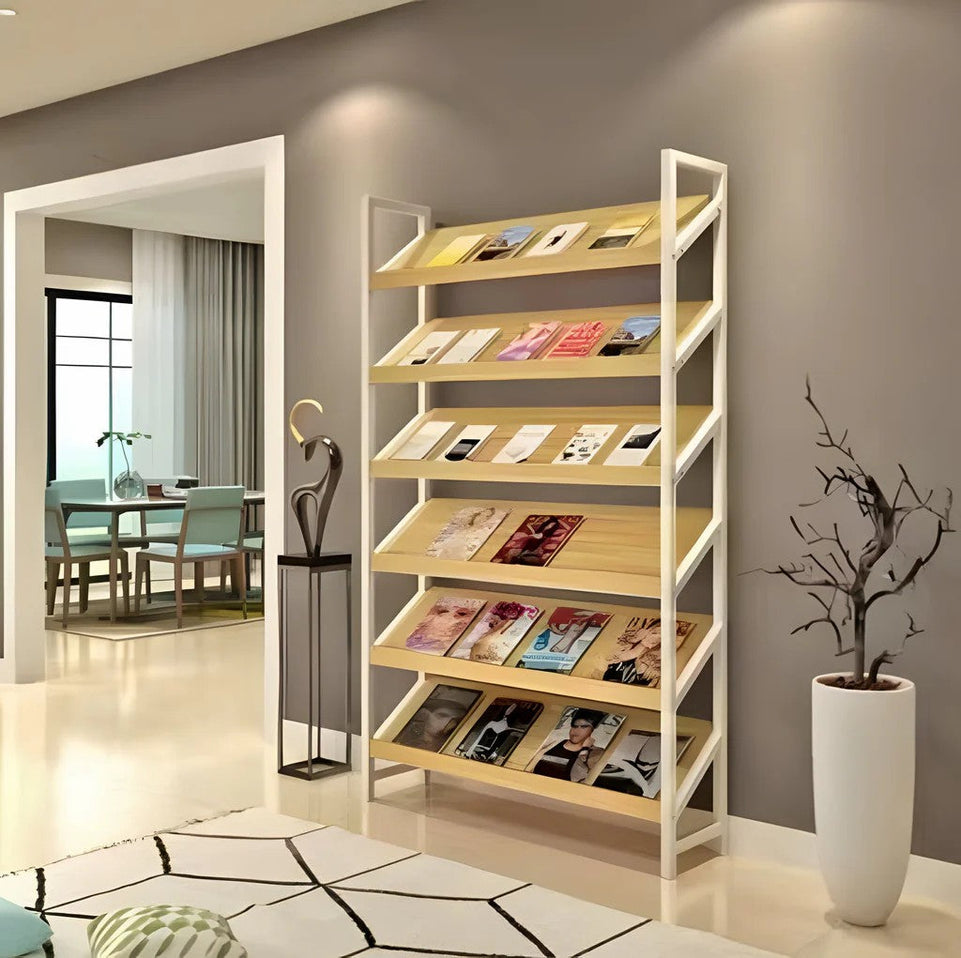 Open Bookshelves and Bookcases Freestanding Bookshelf 6-Tier Tall Bookshelf ZZJ-008-W (West Coast)