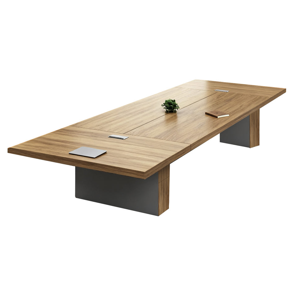 Contemporary Conference Table And Chair Set With Cable Management And Thickened Legs HYZ-2037