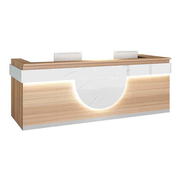 Modern and Stylish Reception desk, Light wood grain color  JDT-7247