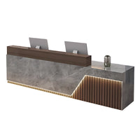 Modern Reception Desk LED Lighting Storage Eco Friendly for Salon Office JDT-2305