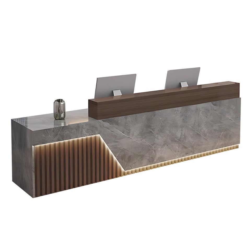 Modern Reception Desk LED Lighting Storage Eco Friendly for Salon Office JDT-2305