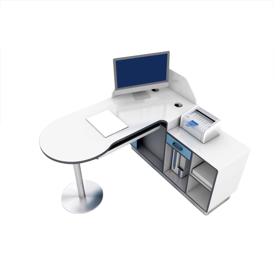 Premium Antibacterial Medical Consultation Desk With Spacious Storage And Durable Stainless Steel Base YLJJ-2018