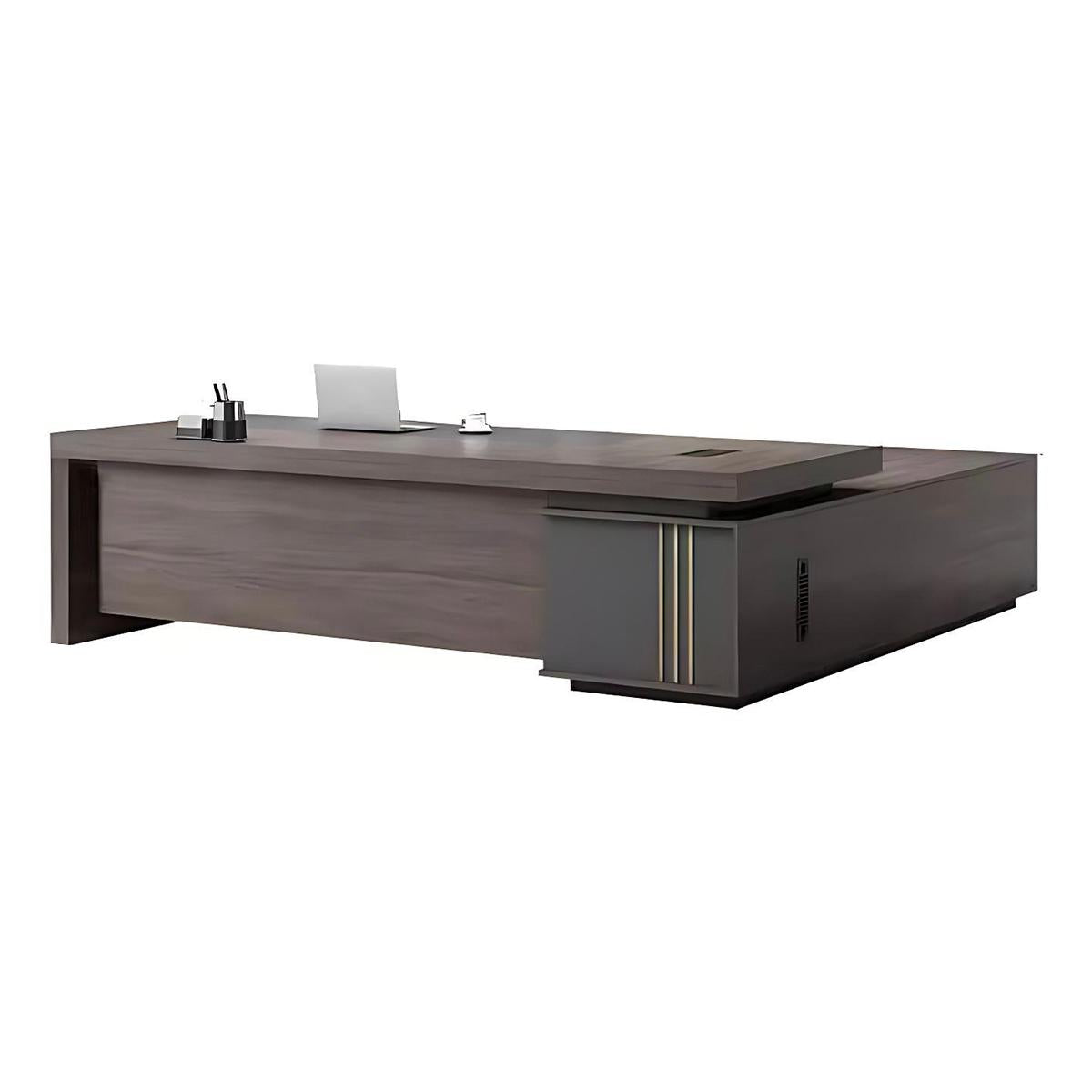 Boss Office Computer Executive Desk Double Layer Boss Desk With Dual Cabinet Design  LBZ-1031