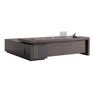 Boss Office Computer Executive Desk Double Layer Boss Desk With Dual Cabinet Design  LBZ-1031