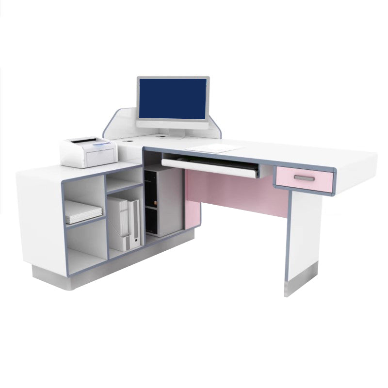 Premium Antibacterial Medical Consultation Desk With Spacious Storage And Durable Stainless Steel Base YLJJ-2018