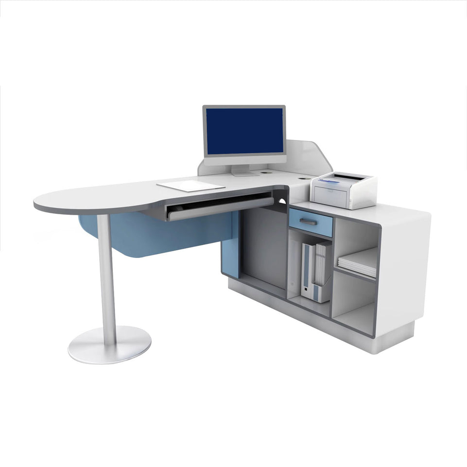 Premium Antibacterial Medical Consultation Desk With Spacious Storage And Durable Stainless Steel Base YLJJ-2018