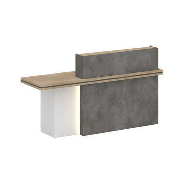 Modern Reception Desk 71-94 in Wide with Lockable & LED Lighting for Hotel Lobby