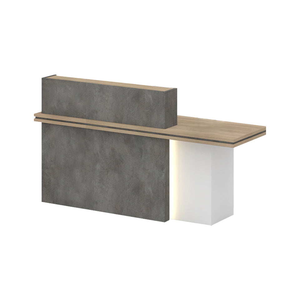 Segmented Design Straight Front Desk with Compartments and Lockable Cabinet for Hotels and Offices JDT-10100