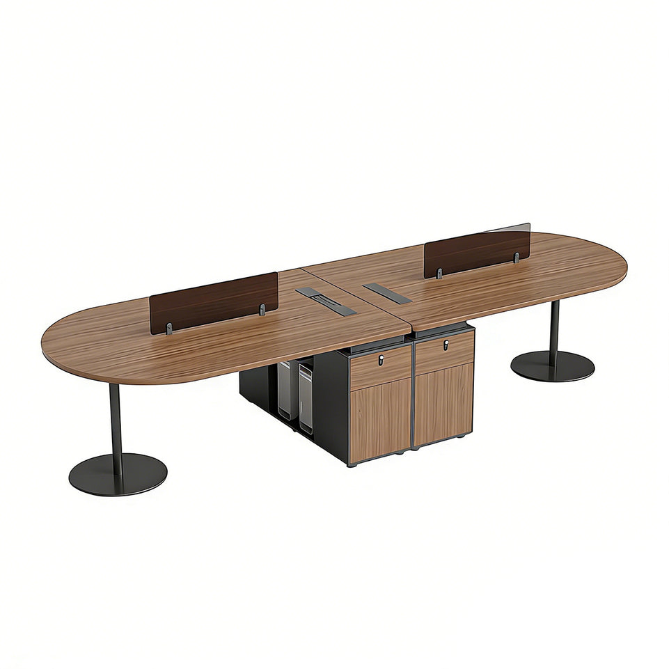 Elegant Semi-Circular Wooden Office Desk for Modern Team Workstations BGZ-2097