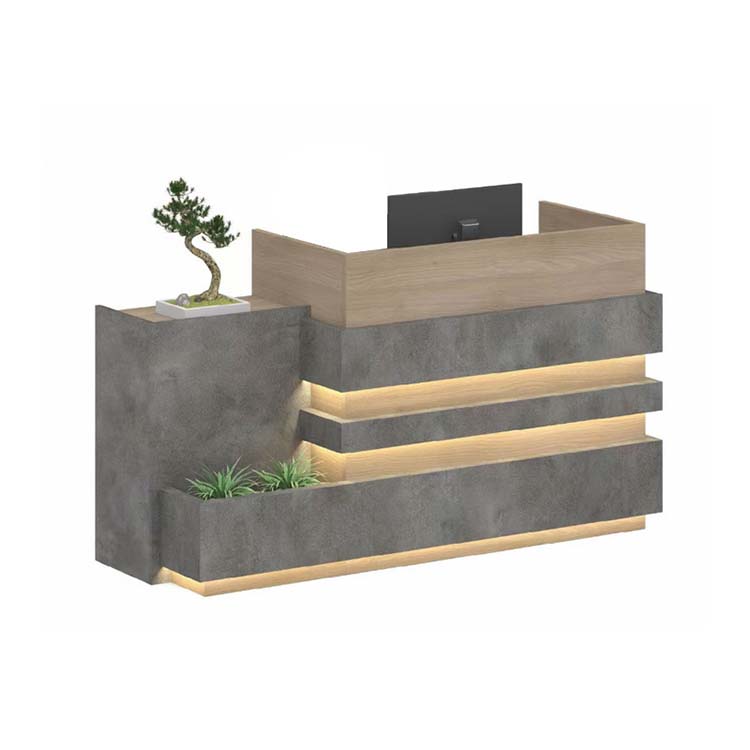 Modern Industrial Style Office Reception Front Desk with Lights JDT-722