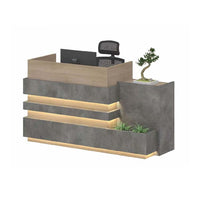 Modern Industrial Style Office Reception Front Desk with Lights JDT-722