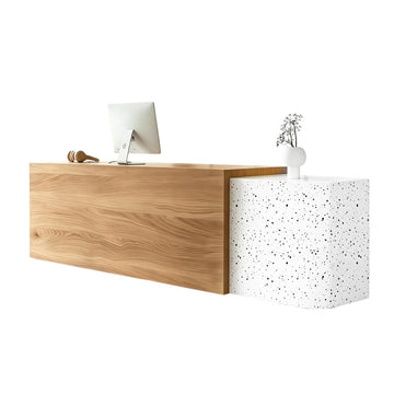 Modern Stylish Dual-tone Reception Desk with Ample Storage for Offices & Retail Spaces JDT-2357
