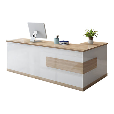 Modern and Sleek Luxurious L-Shaped Reception Front Desk with Thick Desktop JDT-069（In Stock）