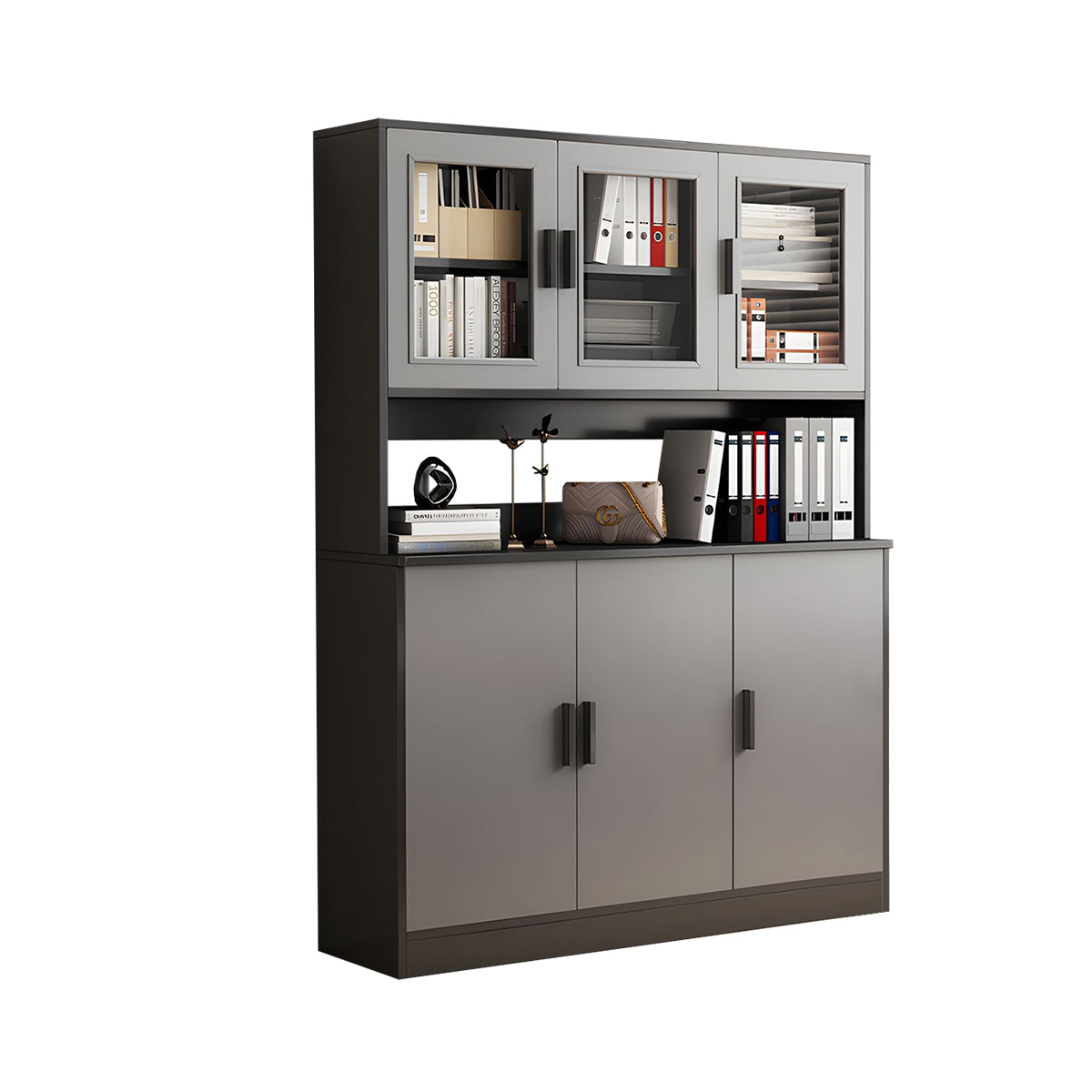 Elegant Multifunctional Floor-Standing Office Filing and Book Cabinet with Acrylic Doors for Modern Workspace CWG-2166