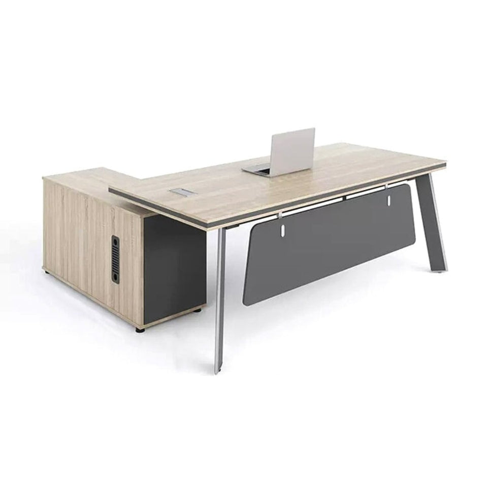 Minimalist Modern Executive Desk with Drawers and Partition LBZ-10121-W (West Coast)