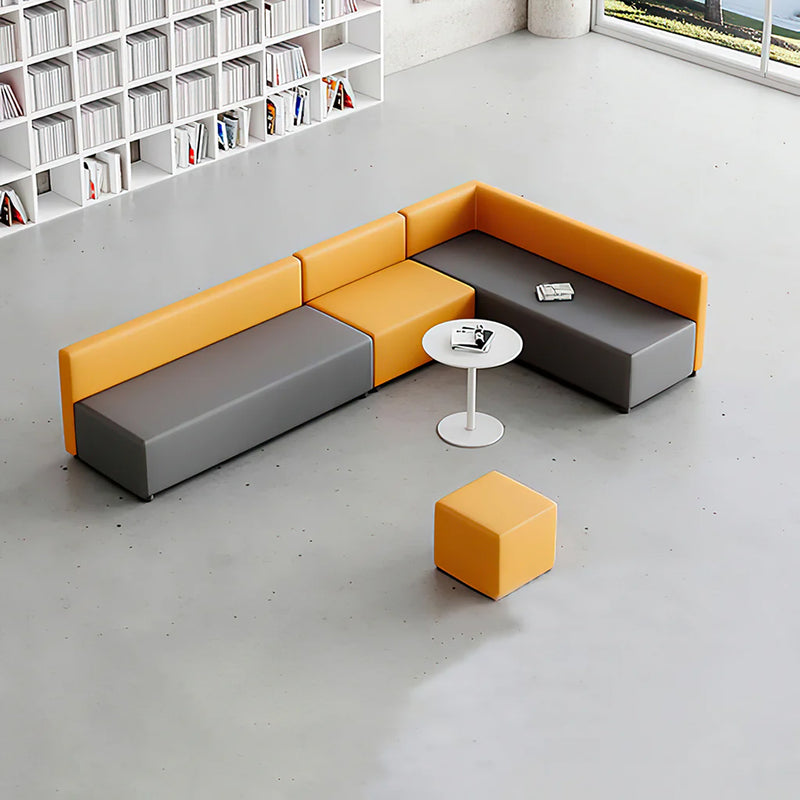 Modular Reception Sofa Set with Solid Wood Frame