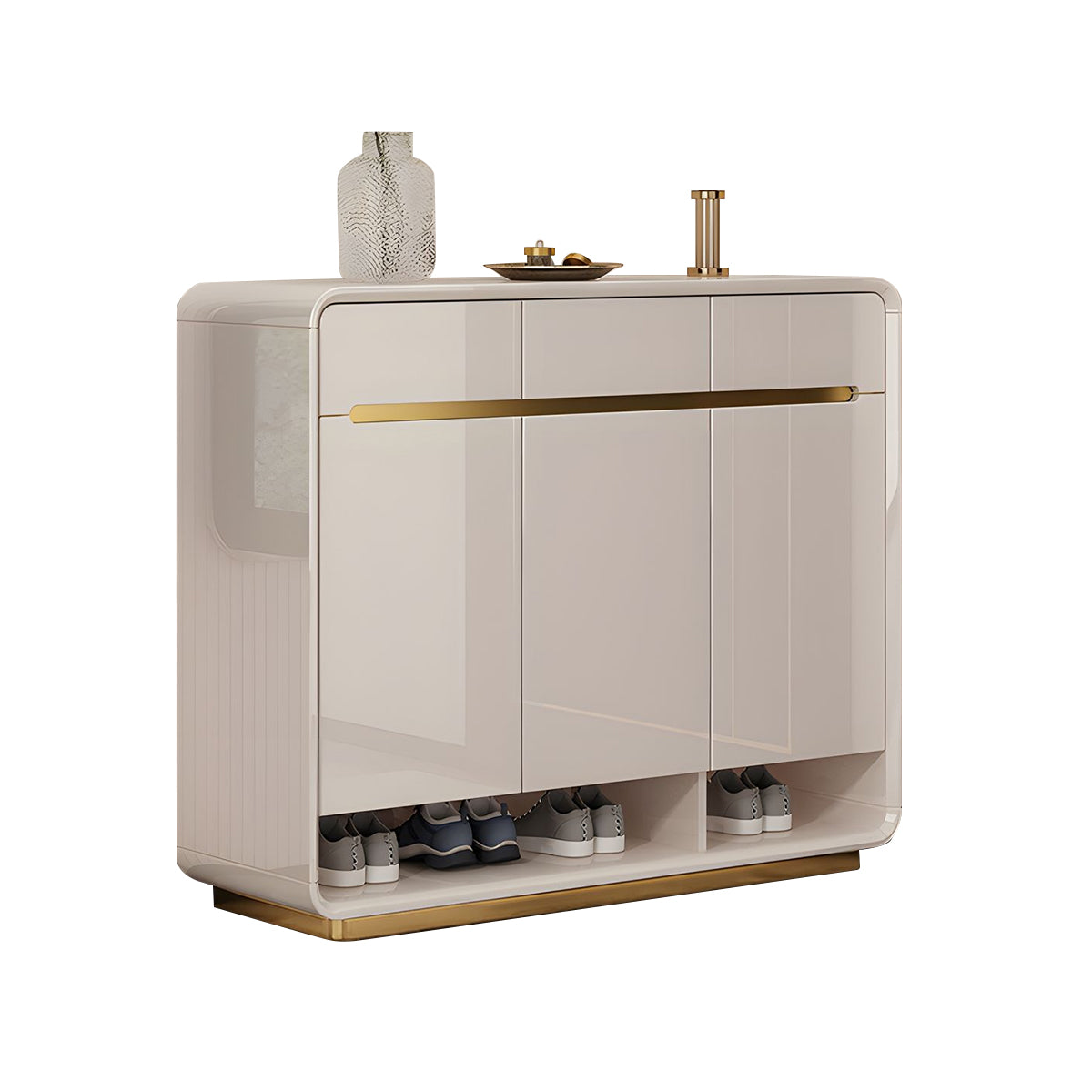 Luxury High-End Shoe Cabinet With Spacious Storage – Modern Glossy Lacquered Entryway Organizer CWG-2160