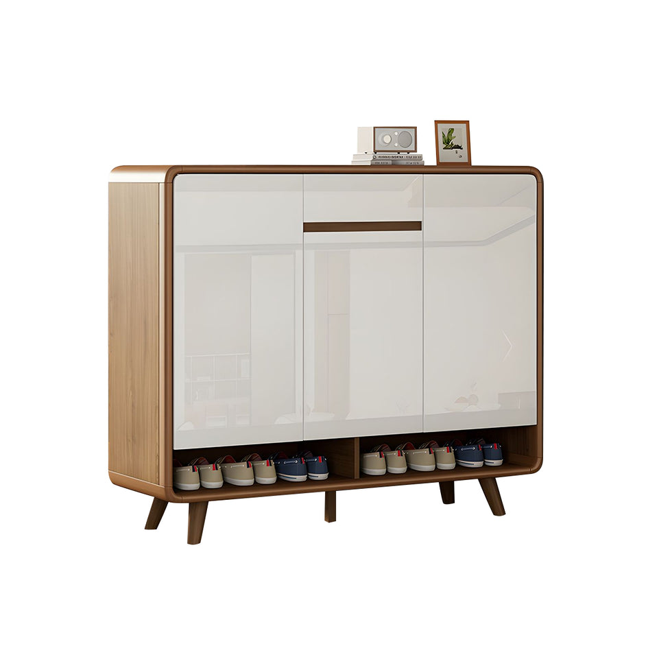 Large Capacity Solid Wood Shoe Cabinet With Adjustable Shelves And Sleek Piano Gloss Finish For Entryway CWG-2159