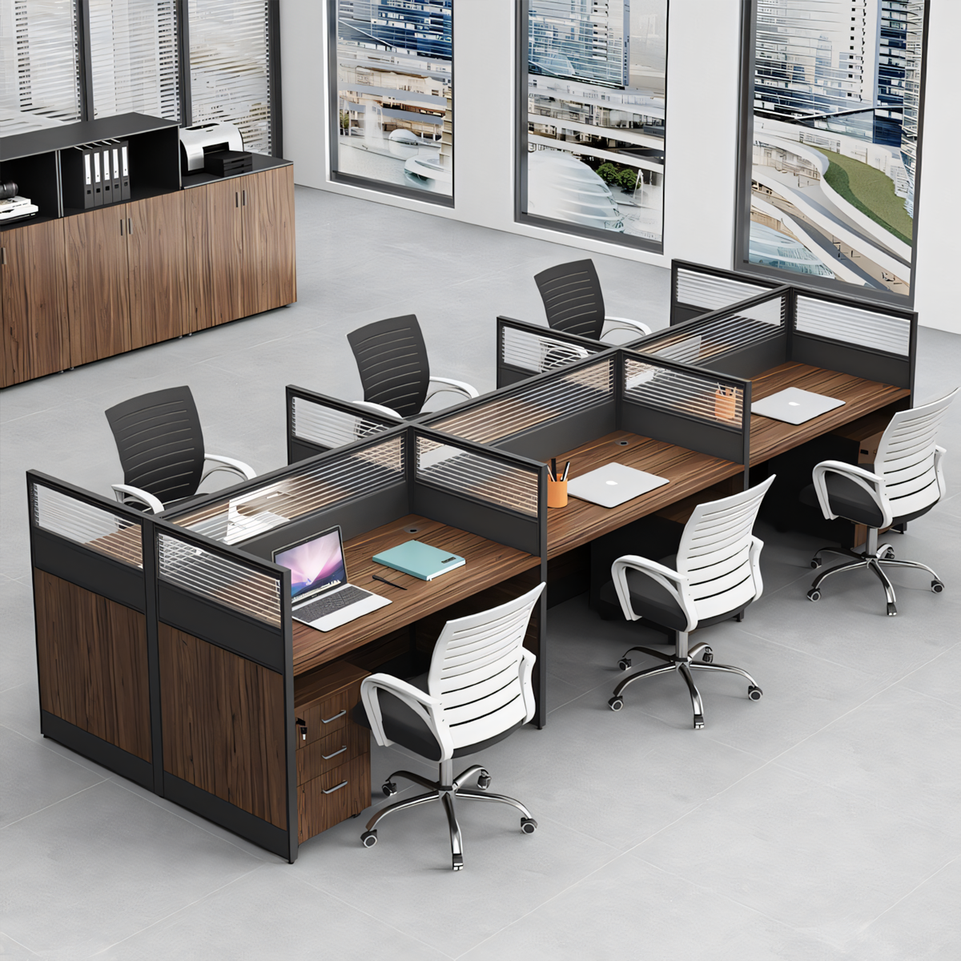 Efficient Office Setup: Modern Staff Desk and Chair Set with Computer Desk BGZ-006