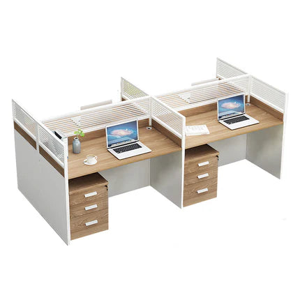 Modern L-Shaped Office Desk with Screen Divider for Employee Workstations BGZ-222
