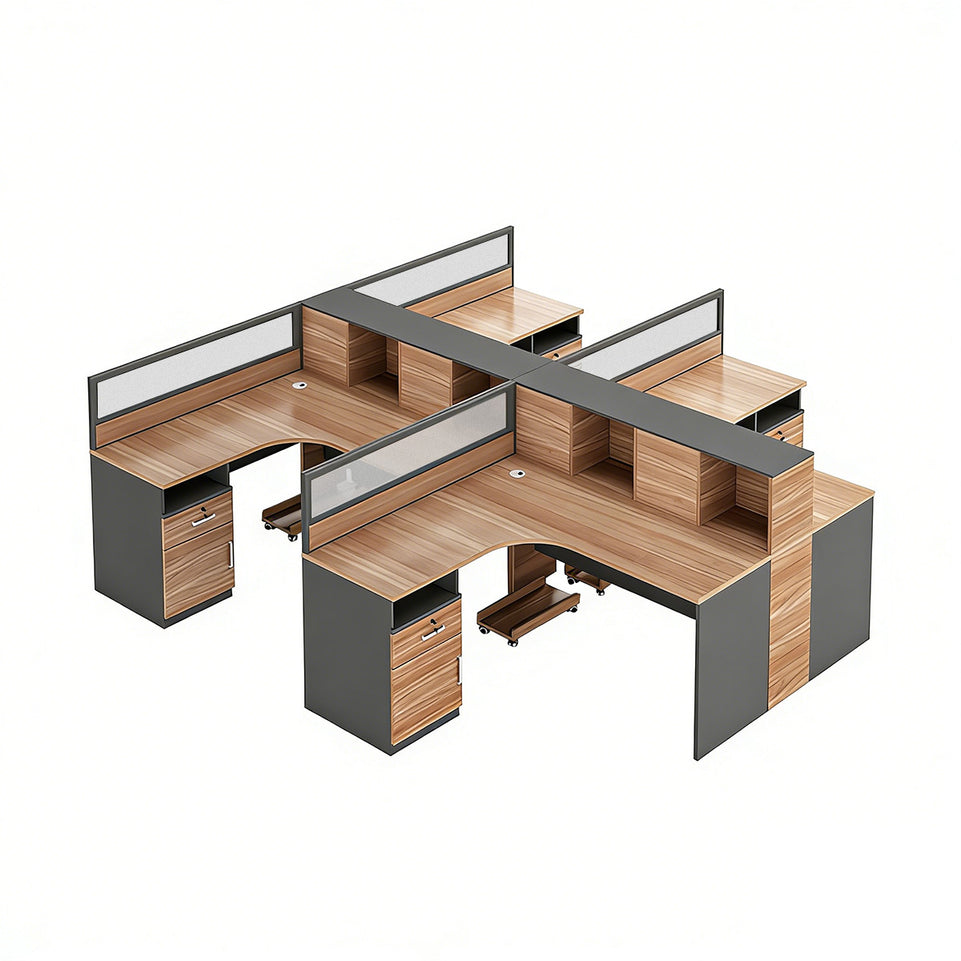 Office Workstation Desk 55-220 in Wide with Privacy Panel for Home Office