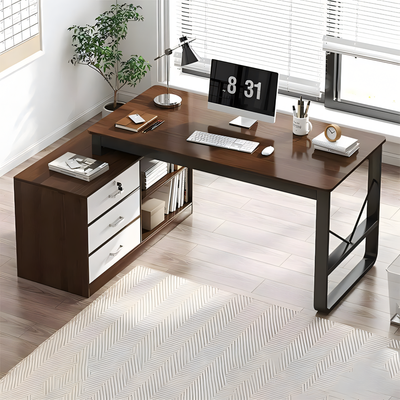 Modern Minimalist Corner Desk and Chair Set for Home Office and Study BGZ-118