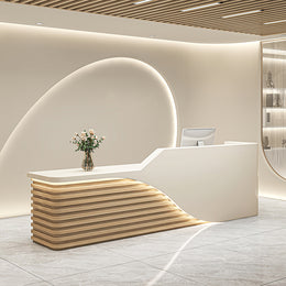 Curved Reception Desk 79 in Wide for Salon