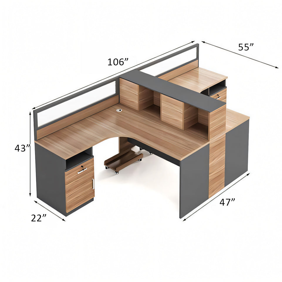 Modern Office Desk and Chair Set with Privacy Panels - Ideal for Workstations BGZ-227