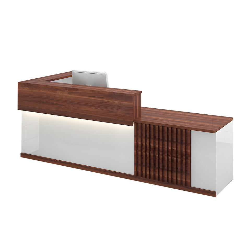 Sleek Modern Reception Desk with Dual-Layer Surface for Restaurants, Hotels, and Commercial Spaces JDT-2327