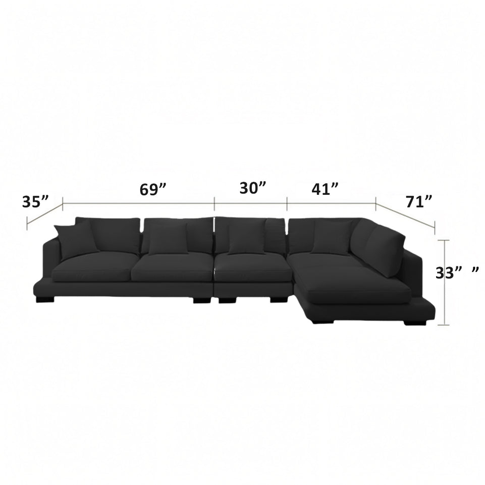 Italian Minimalist Feather Sofa Modern Couch Chaise Lounge BSF-2004