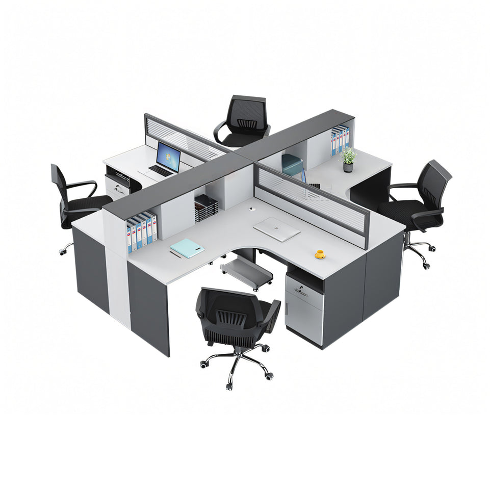 Modern Office Workstation Set with Screens, Ideal for 2/4/6-Person Workspaces BGZ-220