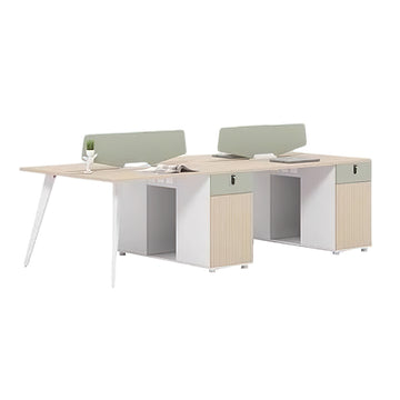 Modern Office Desk with Built-In Outlets, Cable Management & Lockable for Home Office