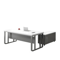 Executive Desk For Work Office Desk With side cabinet For PC With Vent Curtain Board with Wiring BOX LBZ-1073