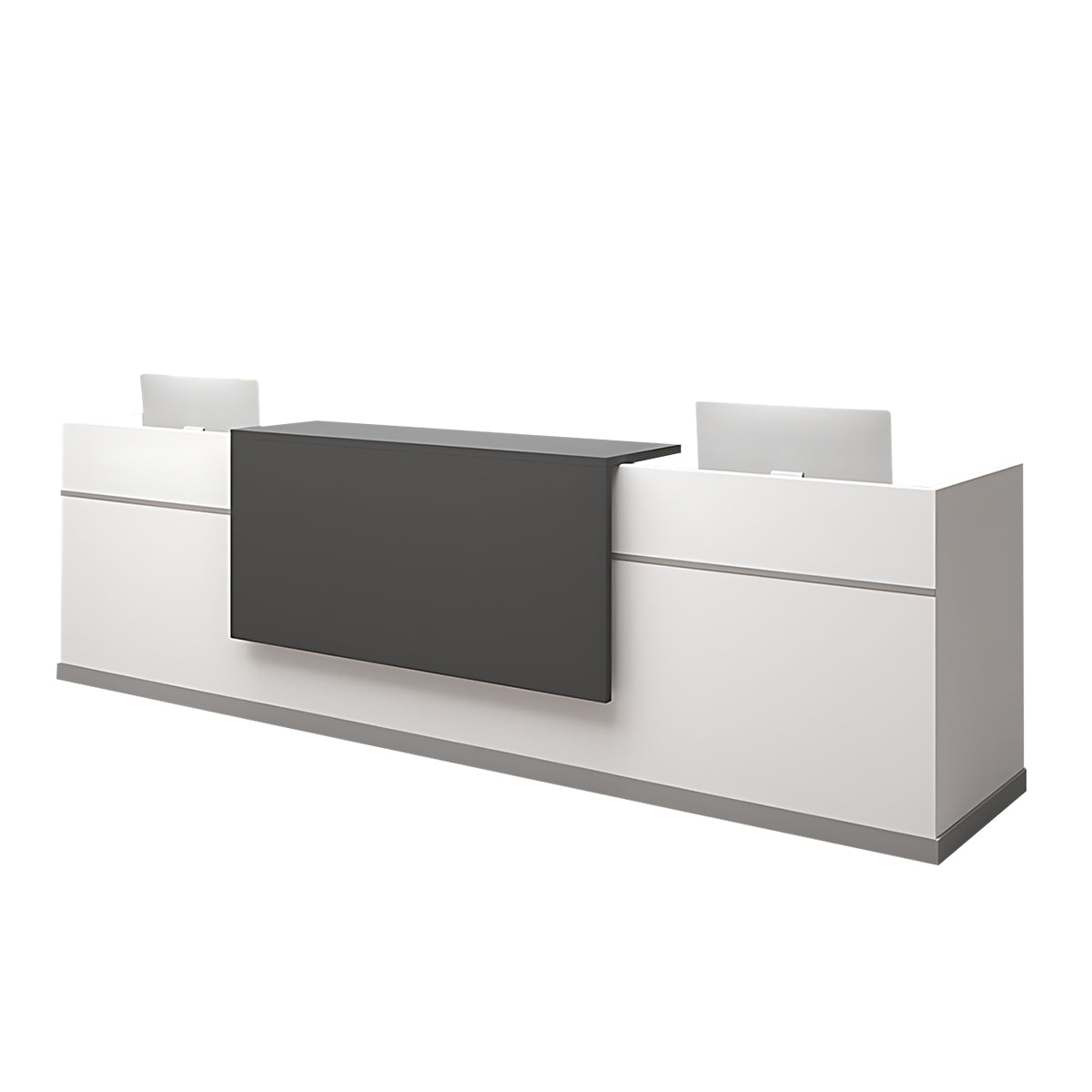 Color-Blocked Reception Desk with Mobile Cabinet and Compartments for Consultation and Reception JDT-1072