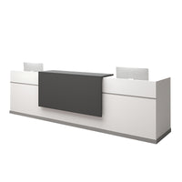 Color-Blocked Reception Desk with Mobile Cabinet and Compartments for Consultation and Reception JDT-1072