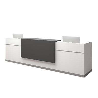 Color-Blocked Reception Desk with Mobile Cabinet and Compartments for Consultation and Reception JDT-1072