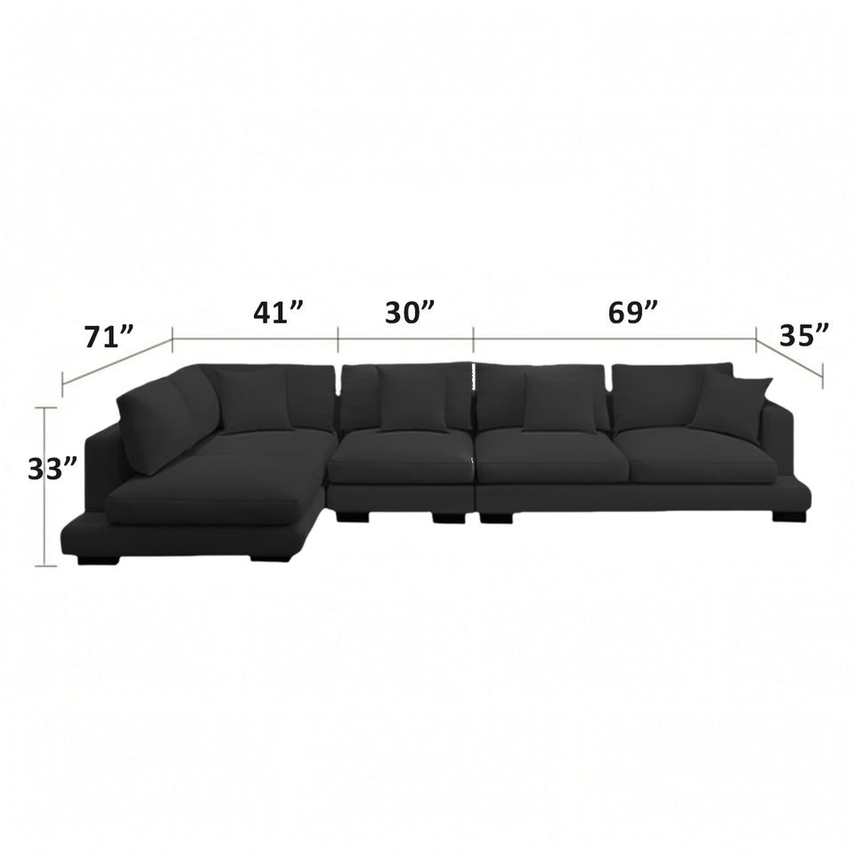 Italian Minimalist Sofa Modern Couch Chaise Lounge BSF-2004